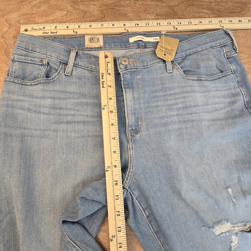 Levis Strauss Womens 711 Skinny Ankle Jeans Mid Rise 18W Plus Blue - Picture 11 of 14